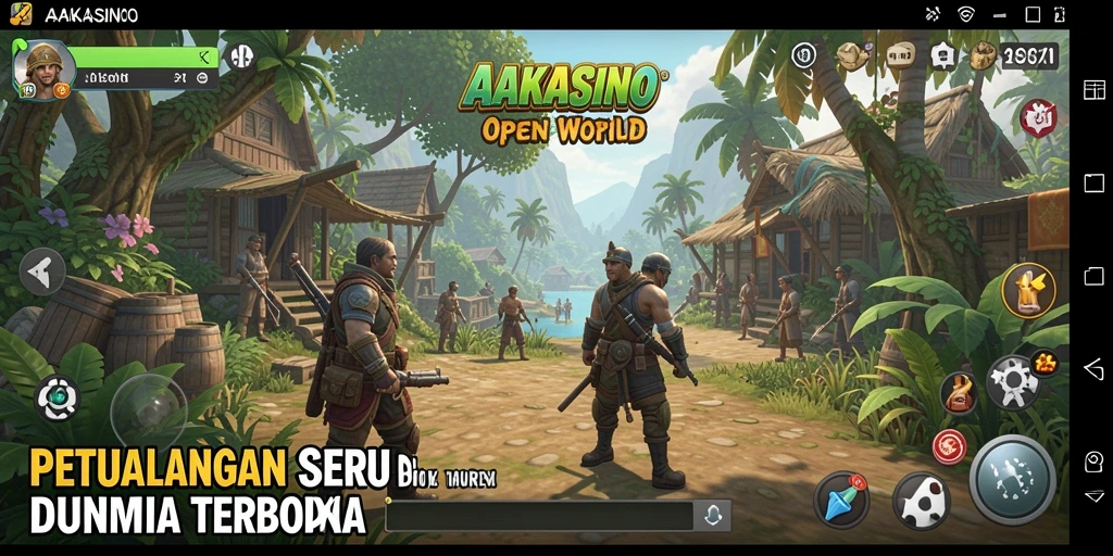 Tampilan antarmuka AAKASINO dalam mode Open World yang menawan.