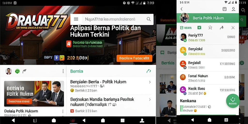 Antarmuka DRAJA777 menampilkan berita hukum dan politik terbaru dengan jelas.