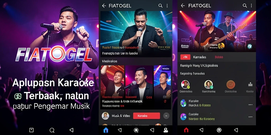 Tampilan antarmuka FIATOGEL yang menarik dan intuitif untuk Karaoke.