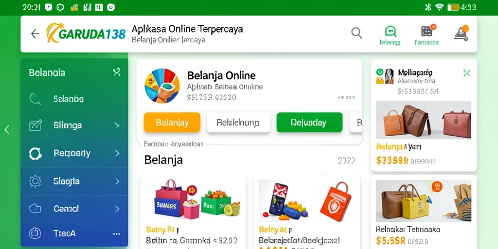 Tampilan antarmuka aplikasi GARUDA138 untuk Belanja Online yang menarik.