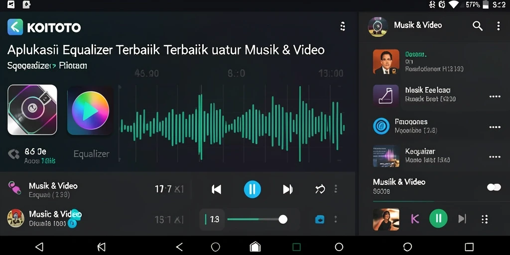 Antarmuka KOITOTO yang menawan dengan kontrol Equalizer.