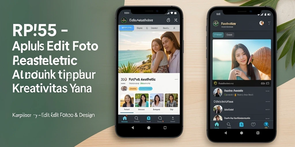 Antarmuka RP55 yang menarik untuk editing foto aesthetic.