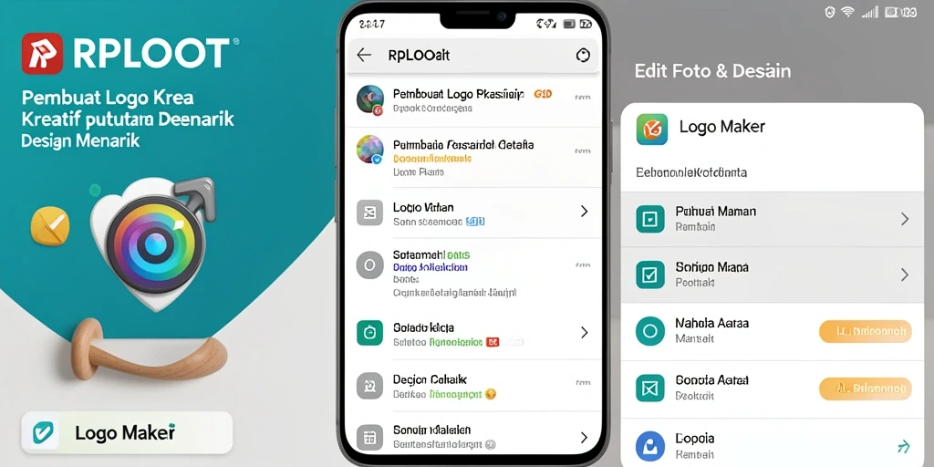 Tampilan antarmuka pengguna RPLOOT dengan alat pembuatan logo yang intuitif.