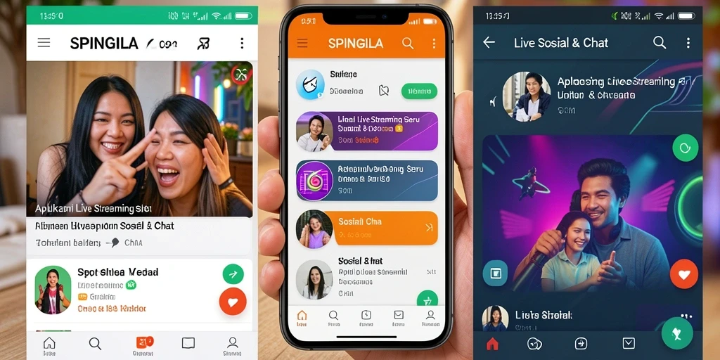 Antarmuka SPINGILA yang menarik saat siaran Live Streaming.