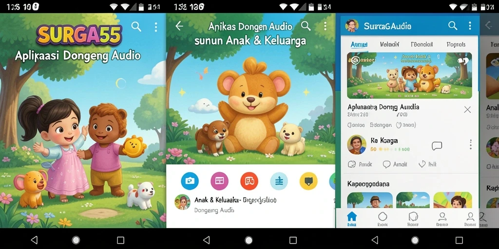 Tampilan antarmuka SURGA55 yang menarik dan ramah anak.