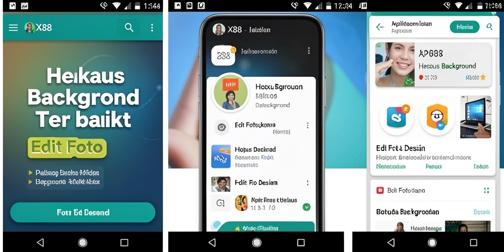 Screenshot aplikasi X88 menampilkan antarmuka penghapusan latar belakang yang intuitif.